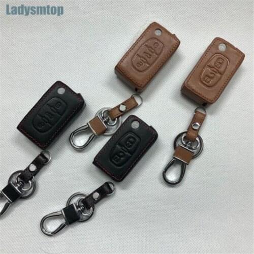 Ladysmtop Car-styling Key Cover Case for Peugeot 206 207 208 301 307 308 407 408 508 2008 3008 4008 5008/for Citroen DS Series