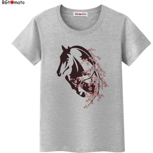 Bgtomato Hot sale Horse T-shirt women super cool colorful Summer Shirt brand new casual top Tees Beautiful horse Tshirt