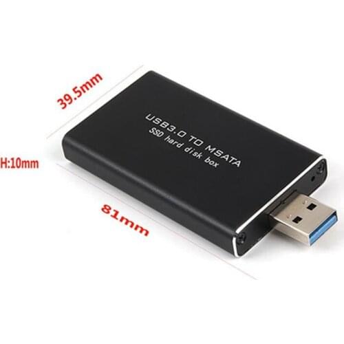 Mini USB3.0 to MSATA Enclosure SSD Hard Usb Disk Adapter Portable Box M2 Ssd External Hdd Mobile box work TRIM Female Connector