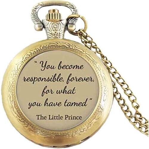 Steampunk The Little Prince short story Pocket Watch Steel mens Necklace doctor dr who chain 1pcs/lot men jewelry women chain