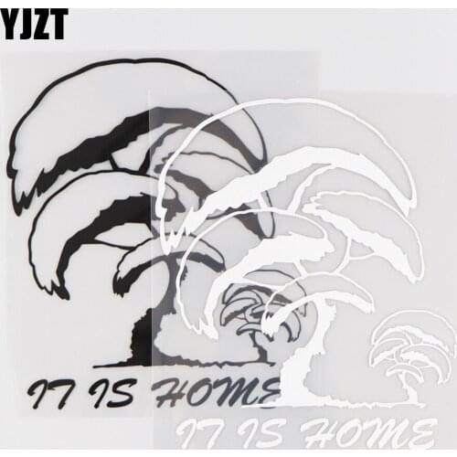 YJZT 12.7X15CM IT IS HOME Vinyl Decal Car Sticker Cartoon Plant Pattern Art Decorates Black/Silver 4C-0024