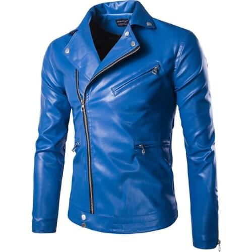 New Sale Mens PU Leather Jacket Homme Motorcycle Biker Jacket Mens Slim Fit Leather Clothing Size M-5XL