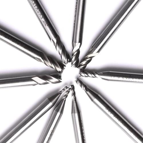 New 10Pcs/Set HSS CNC 4 Flutes Straight Shank End Mill Milling Cutter Drill Bit Cutting Diameter 1.5/2/2.5/3/3.5/4/4.5/5/5.5/6mm