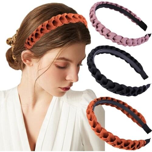 Braided Headband Women Girls Elastic Hairbands Non-slip Fashion Weaving Hair Hoop Bands Female Bezel Hair Accessories Headwear