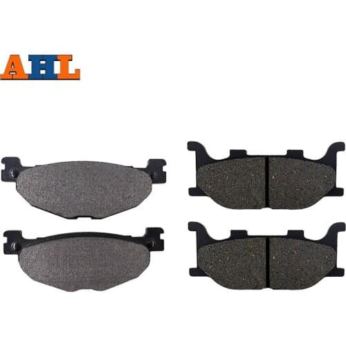 AHL Motorcycle Front and Rear Brake Pads for YAMAHA YP400 Majesty 2005-2011 / MBK YP 400 Skylliner 2004 Black Brake Disc Pad