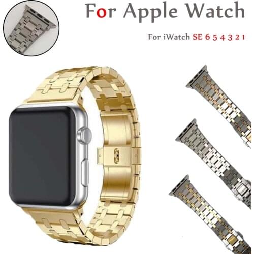 Band For Apple Watch 6 5 4 3 2 1 42mm Strap for Apple watch series 6 38mm Stainless Steel Bracelet for iwatch se 6 Accessories