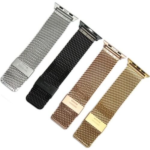 Milanese Loop for Apple Watch 3/4 Strap Stainless Steel Link Bracelet Wrist Watchband Magnetic Buckle 38 40 42 44mm Watch Band