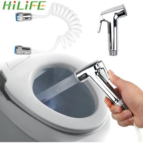 HILIFE Handheld Bidet Toilet Sprayer Portable with Telephone Shower Hose Spray Gun Bathroom Cleaning Tools Shower Head Nozzle
