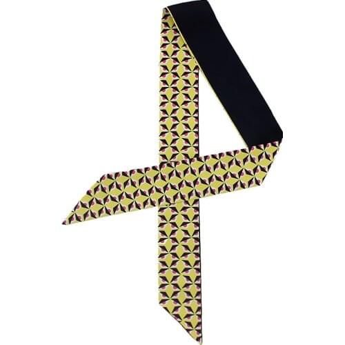 Eyes Print Twill Silk Scarf For Women Small Tie Head Scarves Summer Small Long Scarf Fashion Luxury Brand Hair Bag Ribbons