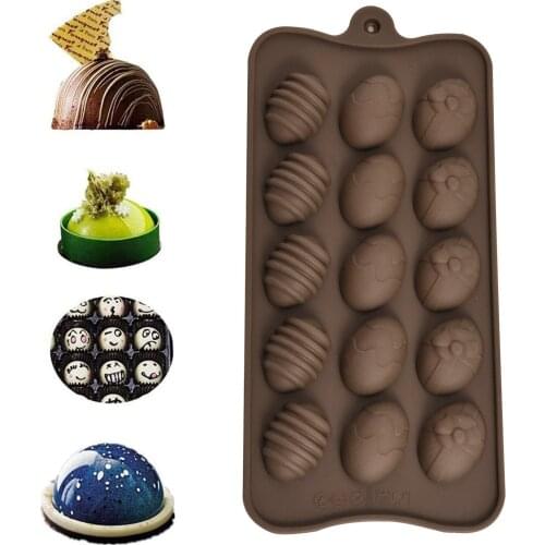 10 Holes Easter 3 Eggs Chocolate Molds Silicone Form Cake Molds Bakeware Baking Dish High Temperature Kitchen Cake Accessories