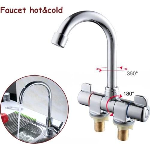 Cold&hot Faucet Deck Kitchen Camper Bathroom Basin Faucets Waterfall Basin Mixer Tap Bath Faucet Sink For RV Caravan Boats