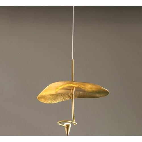 Modern Gold Copper Pendant Light Hotel Home Living Room Bedroom Art Decor Lighting Fixture LED Suspension Lamps PA0758