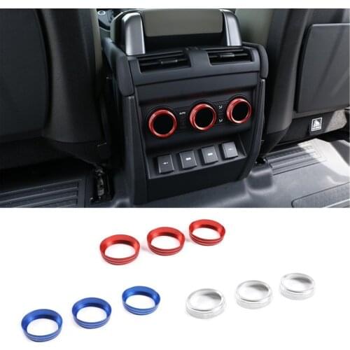 Car styling Aluminum alloy Rear row Air Conditioning Knobs Trim ring Car Accessories For Land Rover Defender 110 130 2020