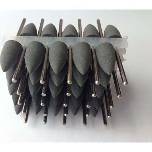 Dentist Dental Lab 50Pcs SILICONE Rubber polishers Diamond polishing Burs For Resin Base 2.35mm New