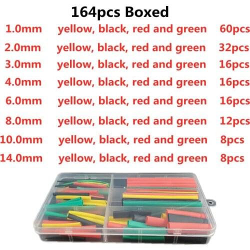 164pcs Box Heat Shrinkable Tube 2:1 Electronic DIY Kit Wire Connection Tool Accessories Data Line Protection Cable