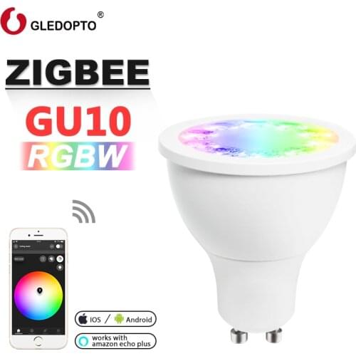 Rgb gu10 spot light , rgbw rgb cct gu10 spotlight zigbee zll 5W AC100-240V led APP controller work with Amazon Echo plus led
