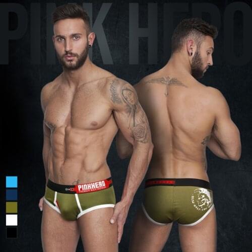 Pink hero high quality Pure Cotton Man Printing Triangle Male panties Underpants underwear men cuecas mens briefs slip cueca