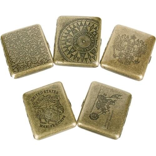 Vintage Metal Cigarette Case For 20 Pcs Classic Design Edition Cigarette Case Men Box Gift Cigarette Accessories