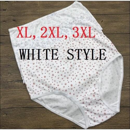 XL,XXL,XXXL Womens plus size underwear cotton panties for fat ladies briefs white styles 5pcs/lot