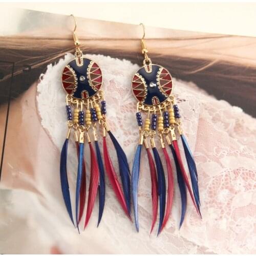 Hesiod Bohemia Womens Tassel Earrings Boho Statement Jewelry for Lady Woman Dangle Drop Earrings Best Gift
