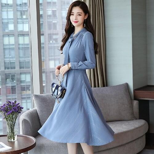 2018 Autumn Women Fashion Ladies Ruffle Long Sleeve Dress Formal Dresses Women Elegant Party Vestidos De Festa Long Jurken