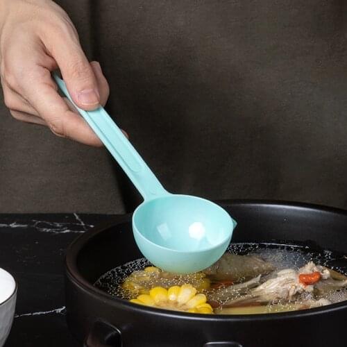 1Pcs PP Long Stalk Spoon 4 Colors Soup Spoon Rice Ladle Meal Dinner Scoops Kitchen Supplies Tableware Antiskid Design