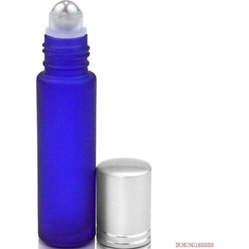 10ml Frosted Glass Roll On Essential Oils Perfume Bottles With Stainless Steel Roller Ball lin2883