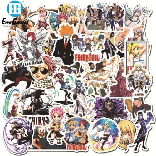 100Pcs Classic Japanese Animation Fairy Tail Sticker for Bike Motorcycle Skateboard Guitar Laptop Luggage Graffiti Sticker