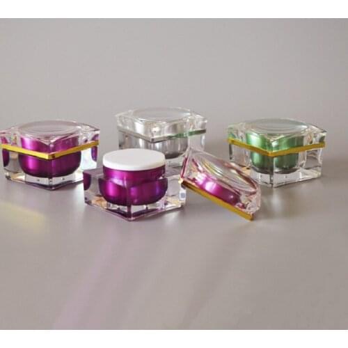 15g purple/silver patels shape plastic acrylic cream jar pot for eye cream/day cream/essence/moisturizer cosmetic packing