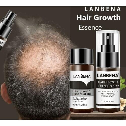 LANBENA Hair Growth Essence Spray Germinal Serum Preventing Baldness Anti Hair Loss Nourish Roots Hair Care for Men Women 2PCS
