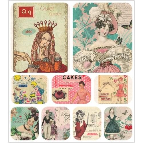 9PCS Noble victoria fabric Hand dyed painting Digital printing cloth 20X20CM cotton canvas handwork DIY quilt fabric patchwork