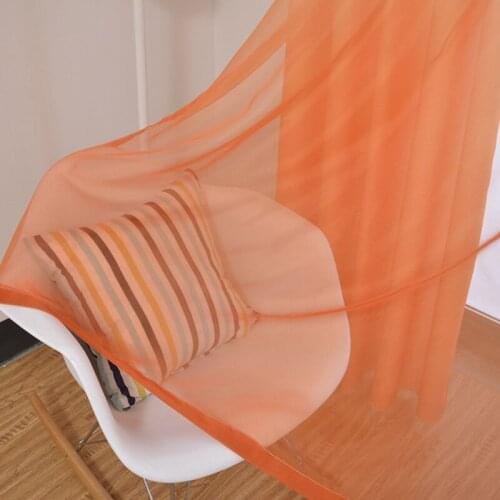 American Simple Gradient Color Curtains for Living Room Bedroom Balcony Bay Window Printing Screen Floor Curtains Tulle Custom