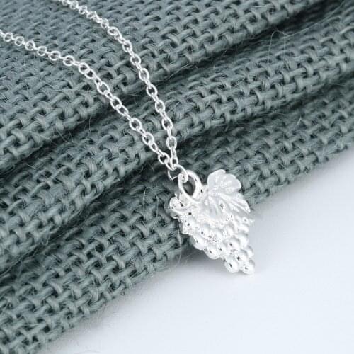 CHENGXUN Shining Grapes Shape Pendant Necklace Women Juicy Fruit Jewelry Gold Food Cute Accessory Kids s Girls