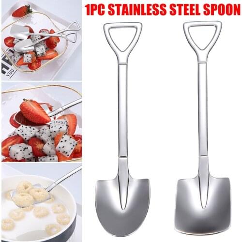 Stainless Steel Shovel Dessert Spoon Food Ices Cream Candy Tea Coffee Spoon Digging Watermelon Spoon Kitchen Supplies