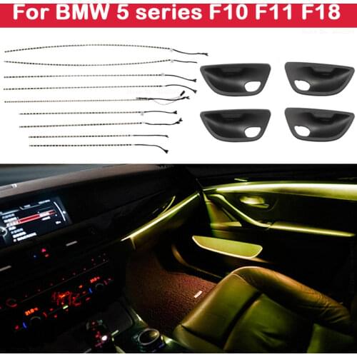 2-color Blue Orange Lamp Car neon interior door ambient light decorative lighting for BMW 5 series F10 F11 F18 2010-2017