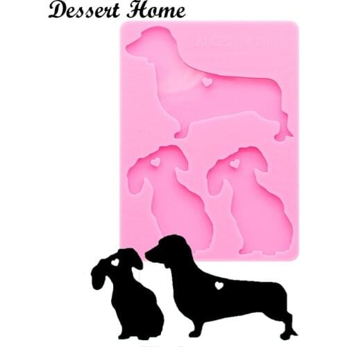 DY0167 Resin Silicone dog family Mold Epoxy Resin Molds For DIY dottie family Keychain Jewelry Making Tools Shining resin moldes