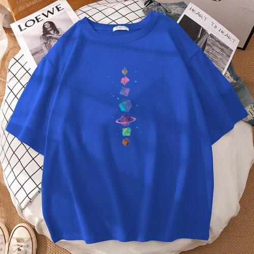 Outer Space Heavenly Body Colored Meteorite Print Man T-Shirts Cool O-Neck Tshirt Creativity Soft T-Shirt Vogue Slim Men Clothes