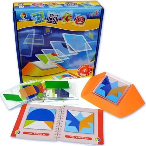100 Challenge Color Code Puzzle Games Tangram Jigsaw Board Puzzle Toy Children Kids Develop Logic Spatial Reasoning Skills Toys