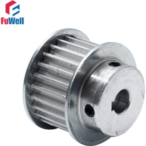 HTD5M 25T Timing Pulley With Keyway 21mm Belt Width Gear Belt Pulley 8/10/12/18/19mm Bore Aluminum Alloy 25T Transmission Pulley