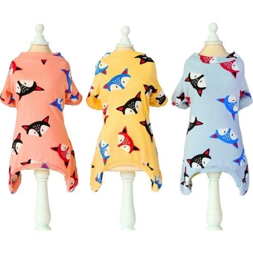 Pet Dog Jumpsuit Puppy Summer Pajamas Dog Breathable Garment Cute Air Conditioning Suit Pet Costume Fox Motif