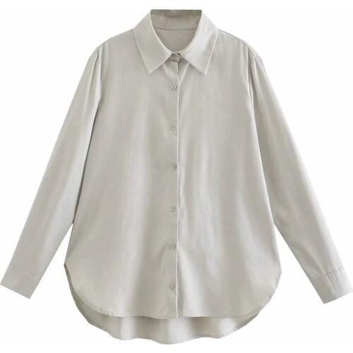 Dave&Di Autumn England Style Fashion Vintage Blouse Women Solid Simple Linen Straight Blusas Mujer De Moda 2021 Casual Shirt