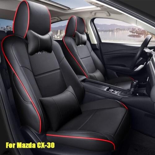 Fashion Style Custom Fit Car Seat Covers For Mazda Cx-30 2020 Pu Leather Embroidered Logo Car Interior Automotive Accessories