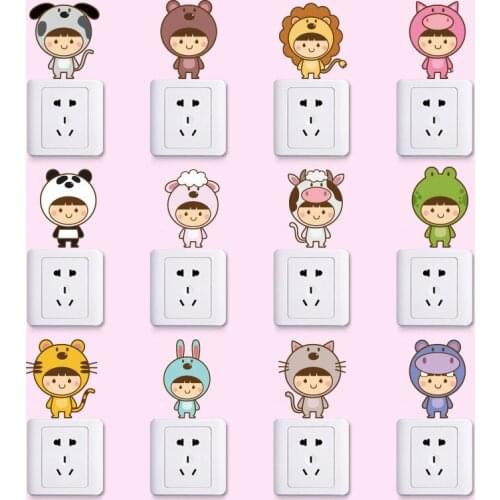 Carton Switch Stickers Socket Wall Stickers Bathroom Bedroom Removable Sticker For Kids Baby Nursery Home Decal Murla Decor