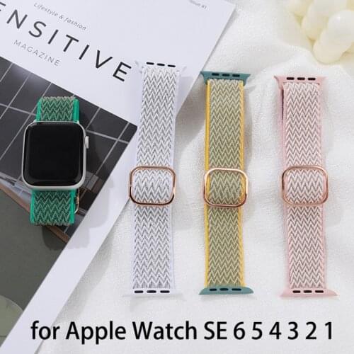 Nylon Loop Strap for Apple Watch 1 2 3 Band 44mm 42mm iWatch Band Bracelet Belt Watchband for Apple Watch 4 5 6 SE 40mm 38mm