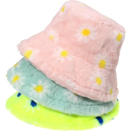 New Autumn And Winter Lamb Hair Bucket Hat Outdoor Sunshade Warm Ladies Panama Hat Men And Women Fisherman Hat