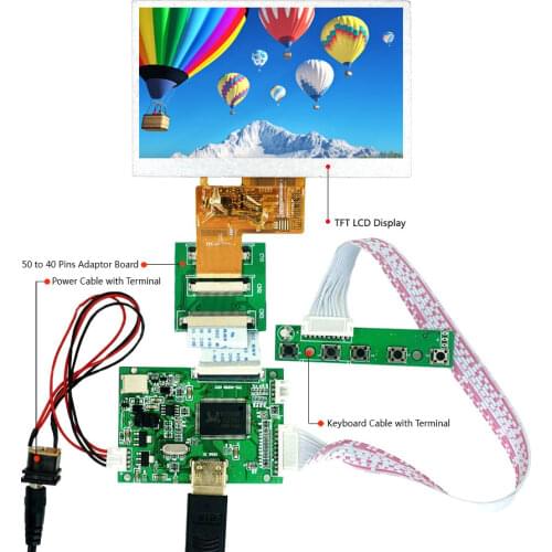4.3" TFT lcd display module kit 800x480 HDMI input lcd driver board for raspberry pie vehicles security 5V input