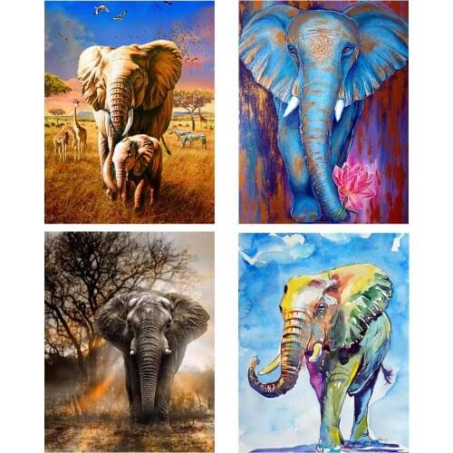 Full Square Drill 5D DIY Diamond Painting \"elephant\" Handmade 5D Embroidery Arts Cross Stitch Decor Resin Nabi Animal Painting