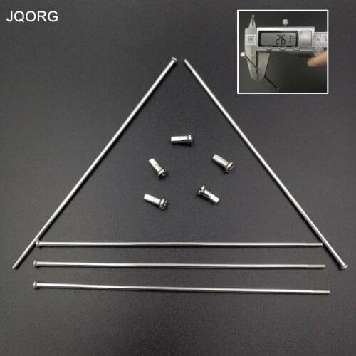 12G Diameter 2.6mm Sliver Color Straight Pull Electric Bike Wheel Spokes With 13 mm Length Brass Nipples Length In 30-310mm Make