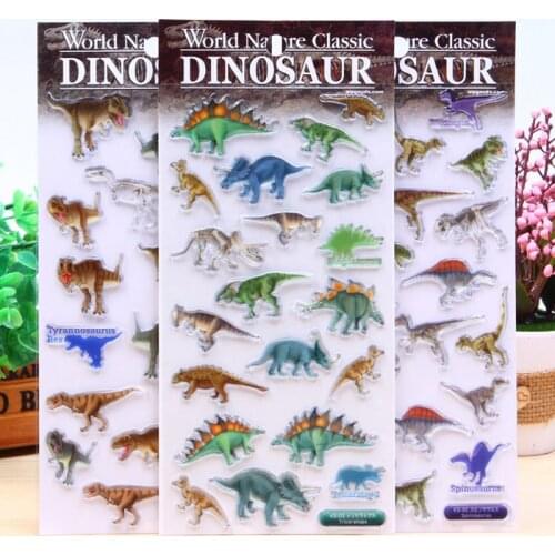 PVC Animal Sticker 3D Cartoon Dinosaur Children Toys Space Hand Account Stationery Diary Decorative Laptop Fridge Materials