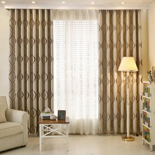 Modern Blackout Curtains Thermal Thick Luxury Wavy Striped Kitchen Curtains for Living Room Bedroom Curtains Decoration